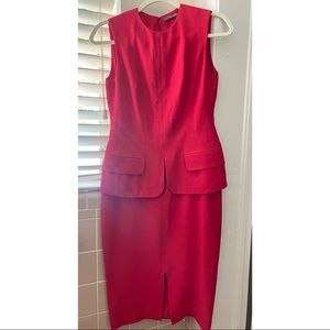 Red Poplin Alexander McQueen Dress